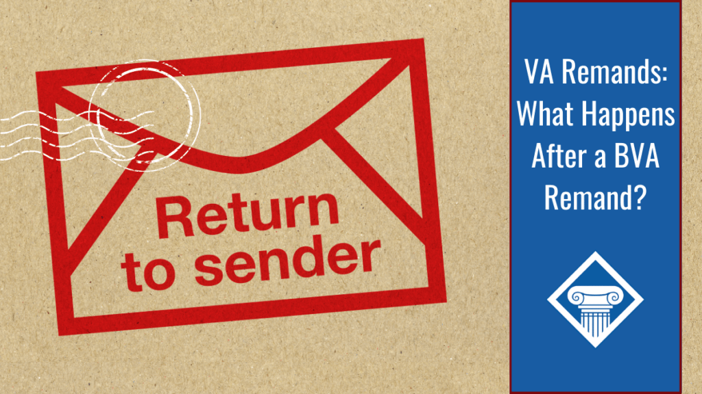 Envelope with the message "Return to Sender." Article title is on the left: 'What happens after a BVA remand?"