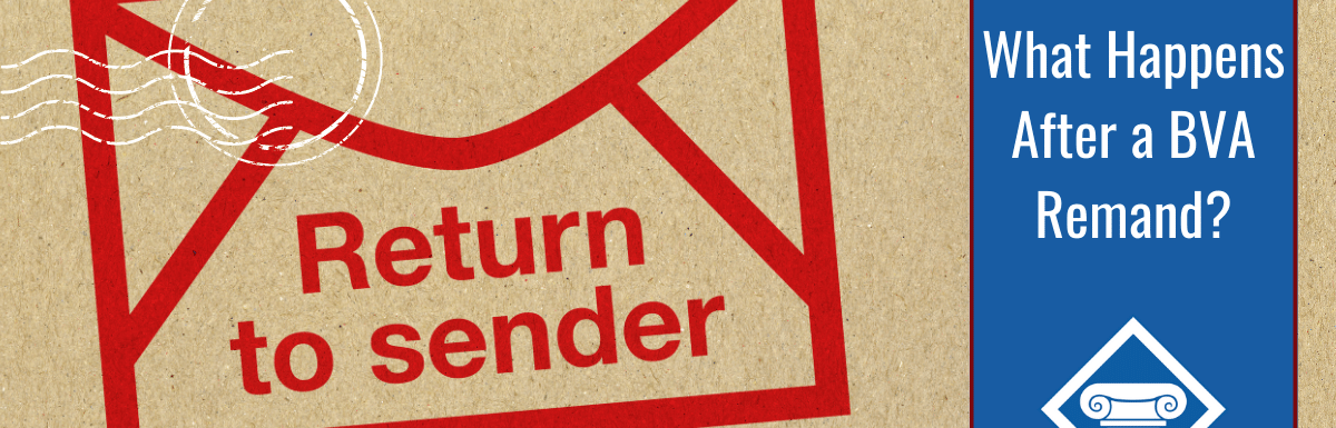 Envelope with the message "Return to Sender." Article title is on the left: 'What happens after a BVA remand?"