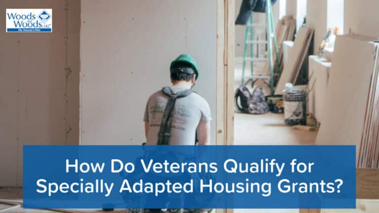 Picture of a house under construction with a construction worker hanging drywall. Our title is below: How Do Veterans qualify for Specially Adapted Housing Grants?